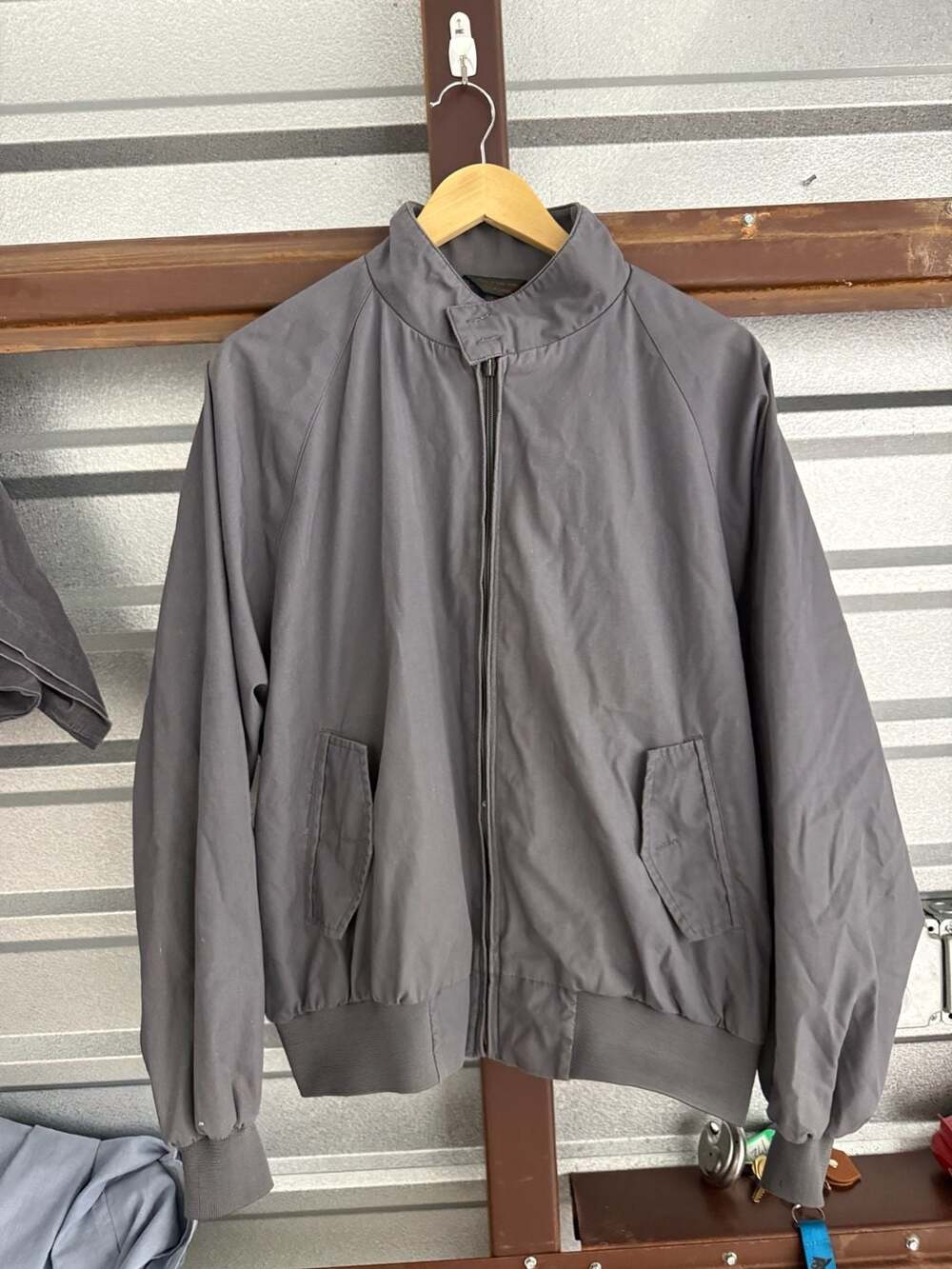Saddlebred Vintage Gray Full-Zip Jacket with Plaid Lining Size XL